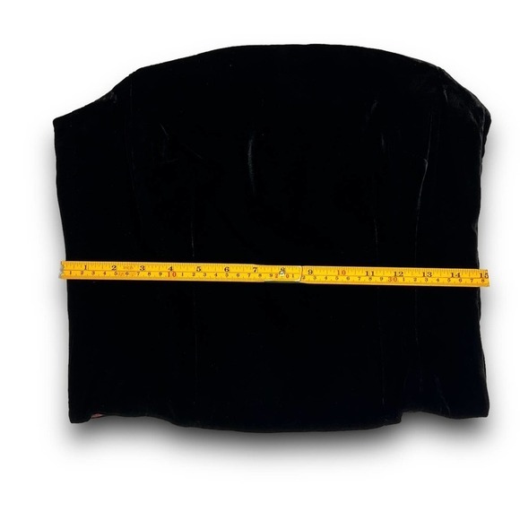 Ann Taylor Velvet Slik Blend Black Sleeveless Structured Tube Top Blouse Sz 6 - Picture 13 of 16